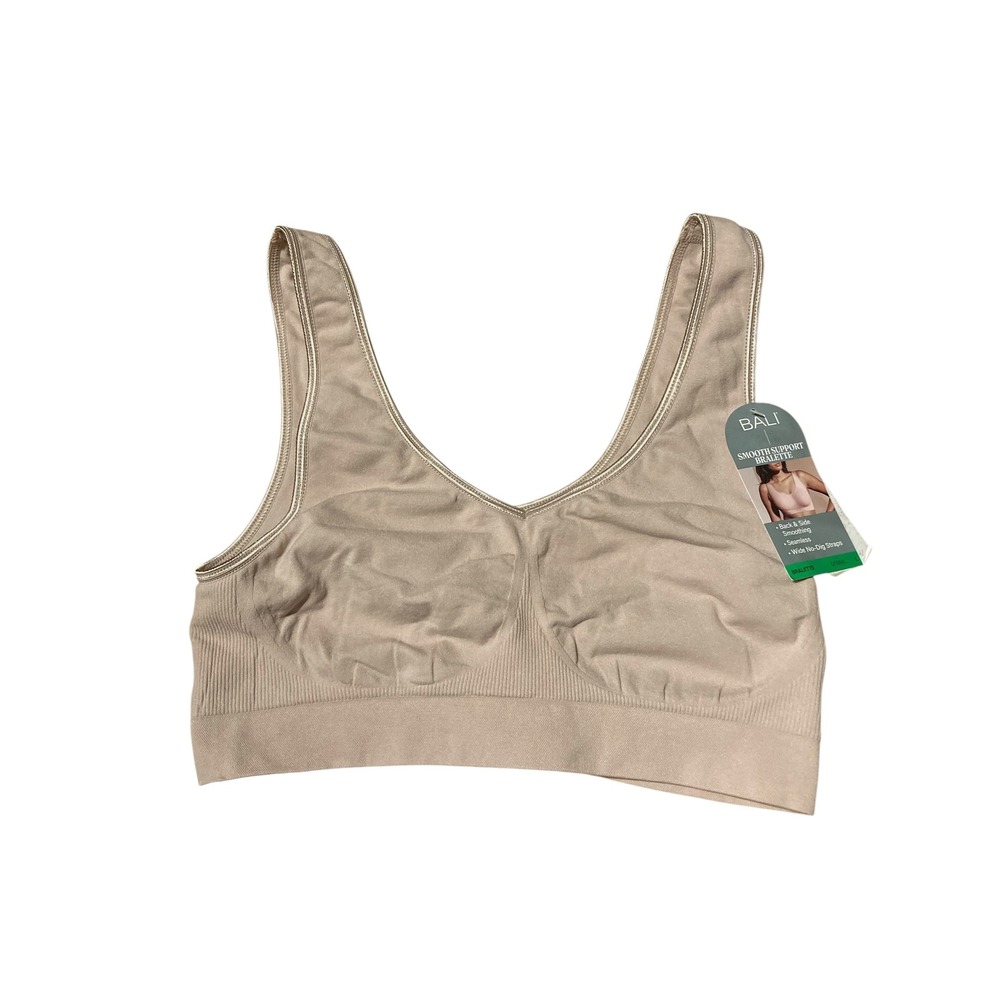 Bali Smooth‎ Support Bralette Tan Seamless Wide Straps Size L